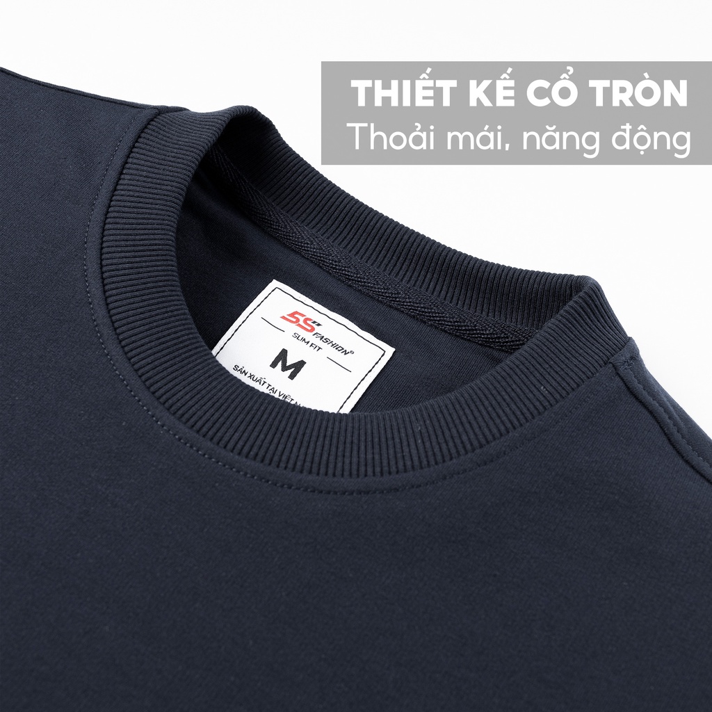 Áo Nỉ Nam 5S Premium, Chất Cotton USA, Dày Dặn, Mềm Mại, Thiết Kế Basic, Dễ Mặc