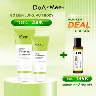 Mụn lưng, mụn body, bộ sữa tắm kết hợp kem ngừa mụn body Mee Natural