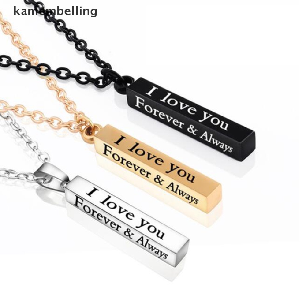 Vòng cổ Mặt Cột Điều Ước Bằng Thép Không Gỉ kamembelling I Love You Cho Người Yêu EN