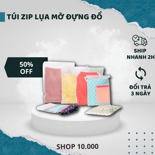 Túi zip lụa mờ đựng đồ nhiều kích thước