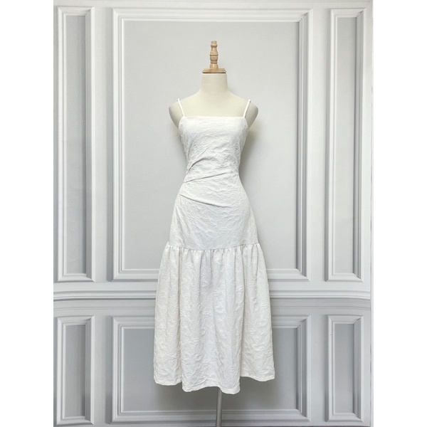 Váy hai dây DEVON LONDON hàng hiệu chính hãng thời trang nữ V523 màu trắng size S secondhand thanh lý ký gửi