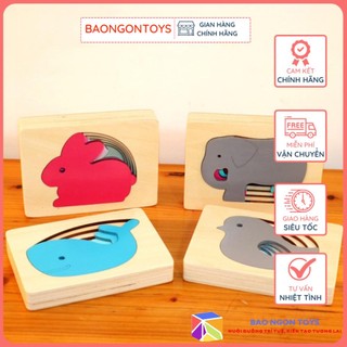 ĐỒ CHƠI XẾP HÌNH ĐỘNG VẬT THEO THỨ TỰ TĂNG DẦN - GIÁO CỤ MONTESSORI THỎA MÃN THỜI KỲ NHẠY CẢM CỦA BÉ - BAO NGON TOYS