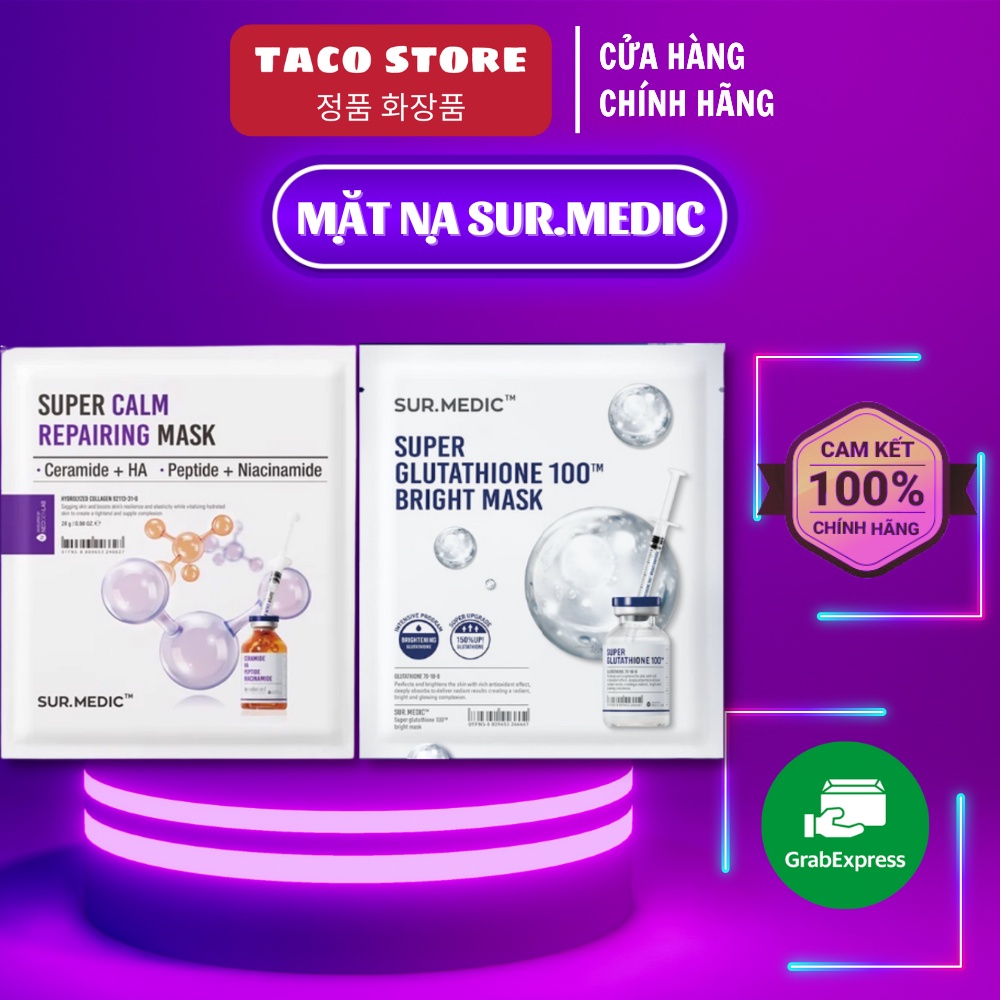 Mặt nạ Sur.Medic Bright Glutathione mask Neogen (miếng)