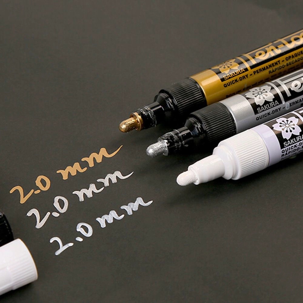 Bút/Viết trên nhiều chất liệu chính hãng SAKURA Pen-touch ngòi 0.7mm/ 1.0mm/ 2.0mm - Trắng/Bạc/Vàng/Đồng