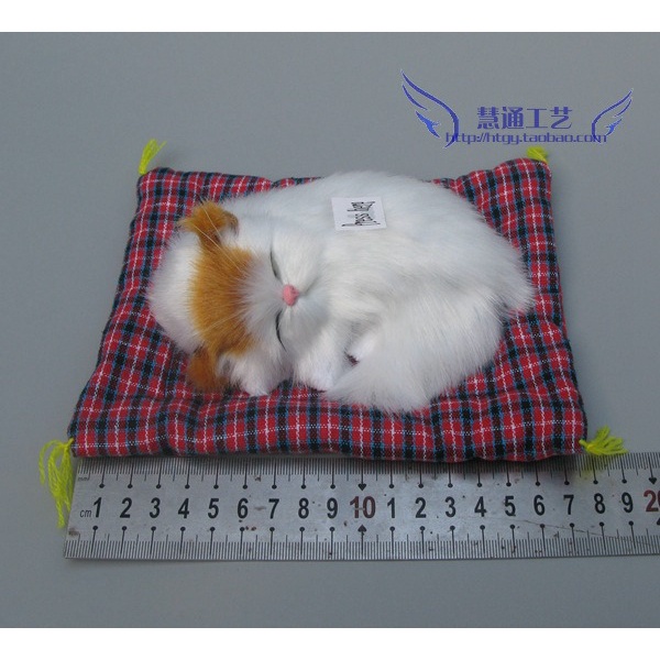 Đồ Chơi Mèo Nhồi Bông Nằm Ngủ Trên Thảm Có Âm Thanh Để Bàn Làm Quà Hoàn Hảo Cho Trẻ Em F2Z8