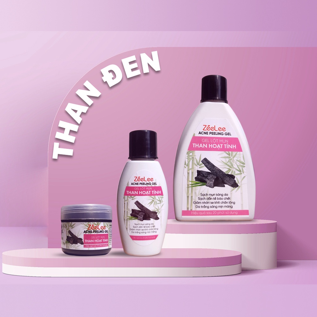 Gel Lột Mụn Than Hoạt Tính ZeeLee Sạch Mụn Thải Độc Sáng Da Mịn Màng (35g,60g,200g)