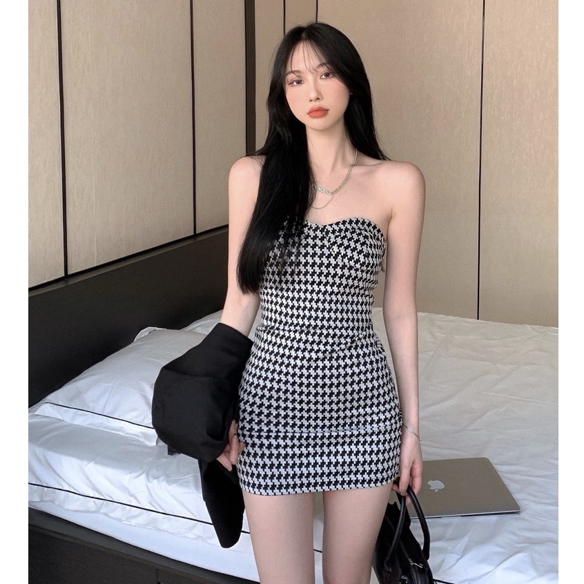 QKOOLE  Đầm Ôm Dáng Thời Trang Hàn Quốc Gợi Cảm Dành Cho Nữ