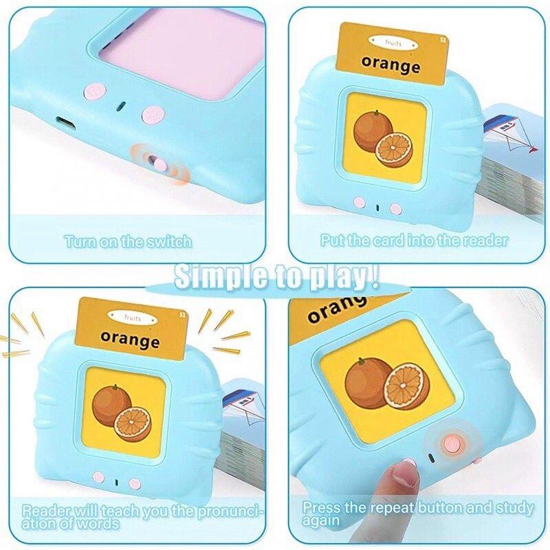 Máy Đọc Thẻ Flashcards Song Ngữ Anh-Việt Thông Minh (gồm 112 thẻ - 224 Từ Vựng)
