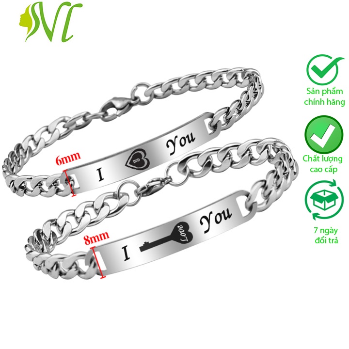 Vòng tay đôi nam nữ quá dễ thương không đen không dị ứng xài nước tốt