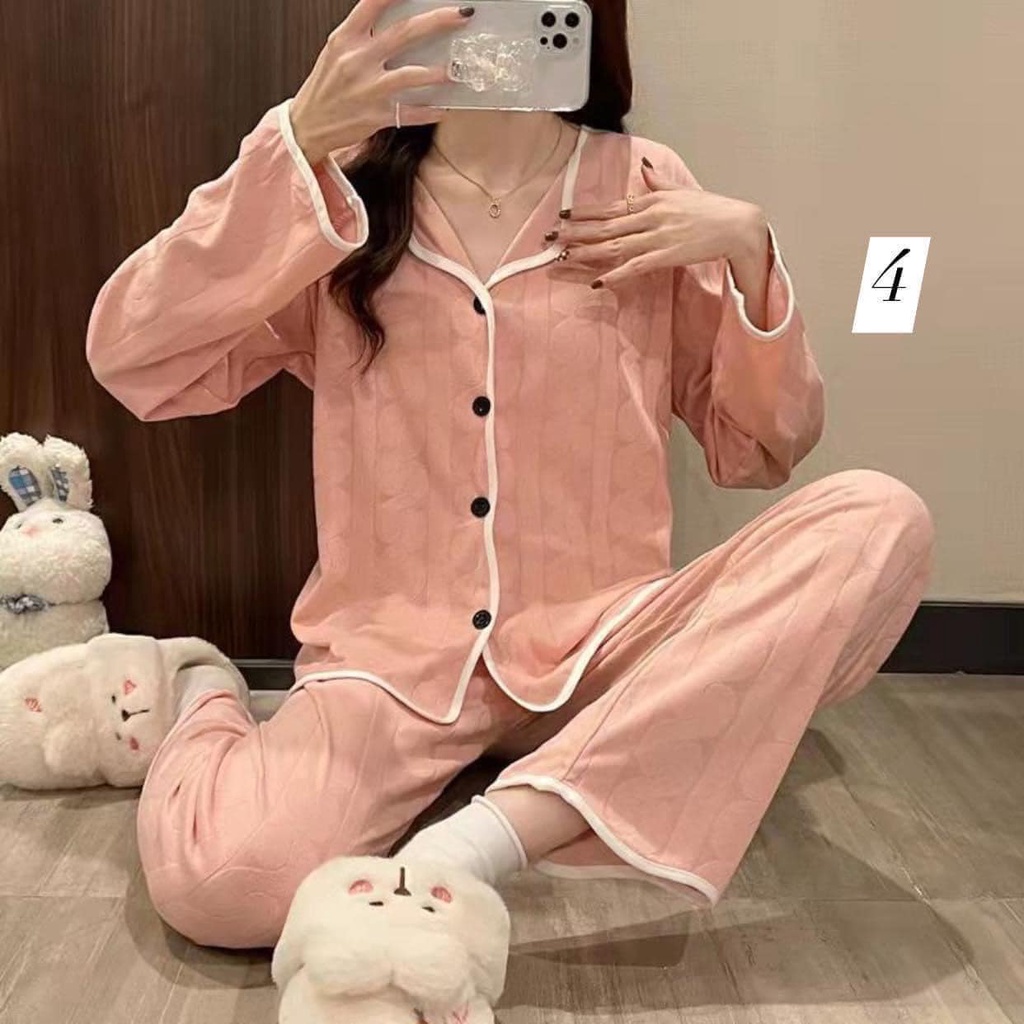 Đồ bộ nữ Pijama cotton nguyên chất hàng Quảng Châu cao cấp màu hot nhất 2022