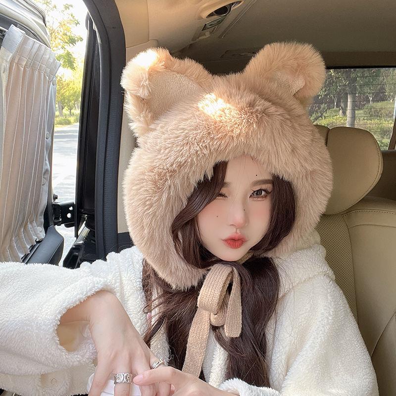 Mũ Len Dệt Kim Tai Cáo Giữ Ấm Mùa Đông Phong Cách Hàn Quốc Cho Nữ