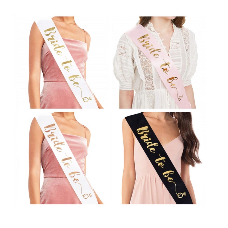 Băng Đeo Chéo Vải Satin In Chữ Bride to Be