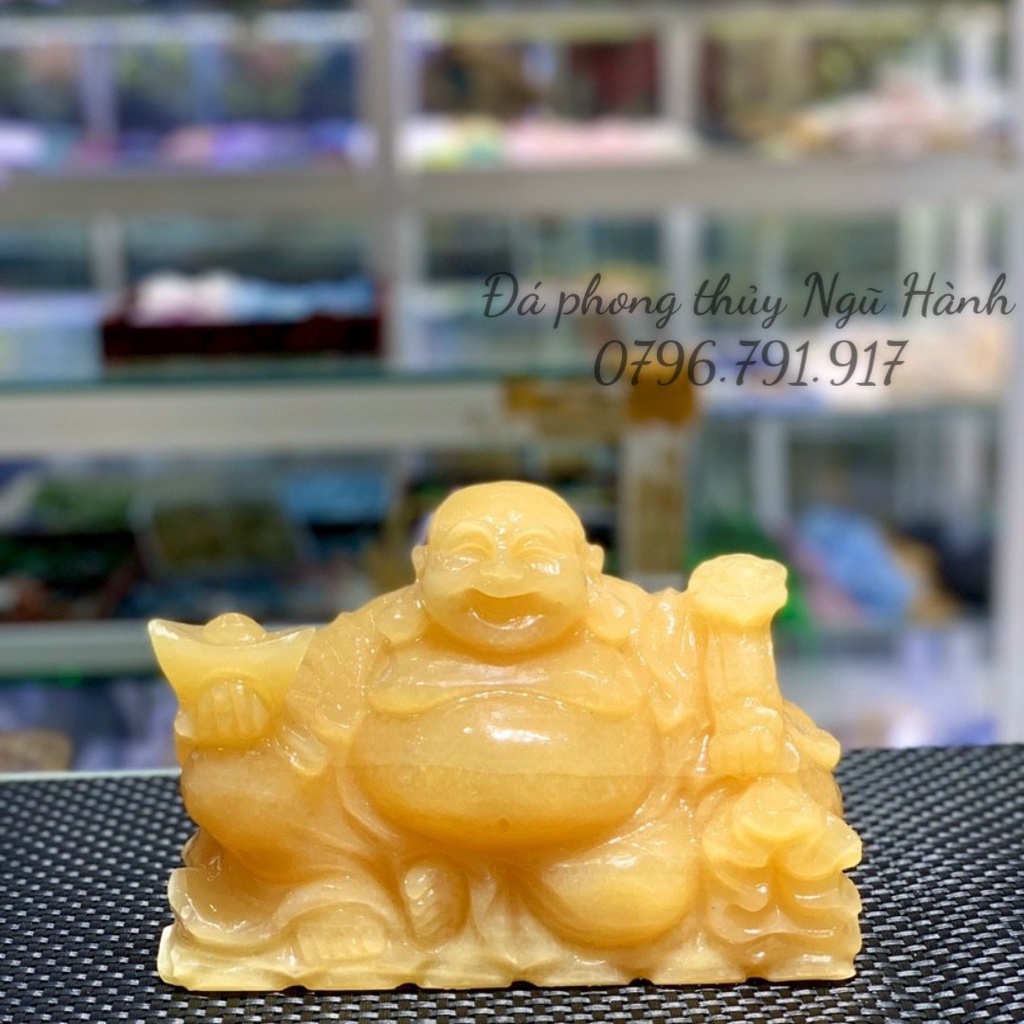 Tượng di lặc như ý kim tiền đá ngọc hoàng long và đá ngọc xanh pakistan - đủ size