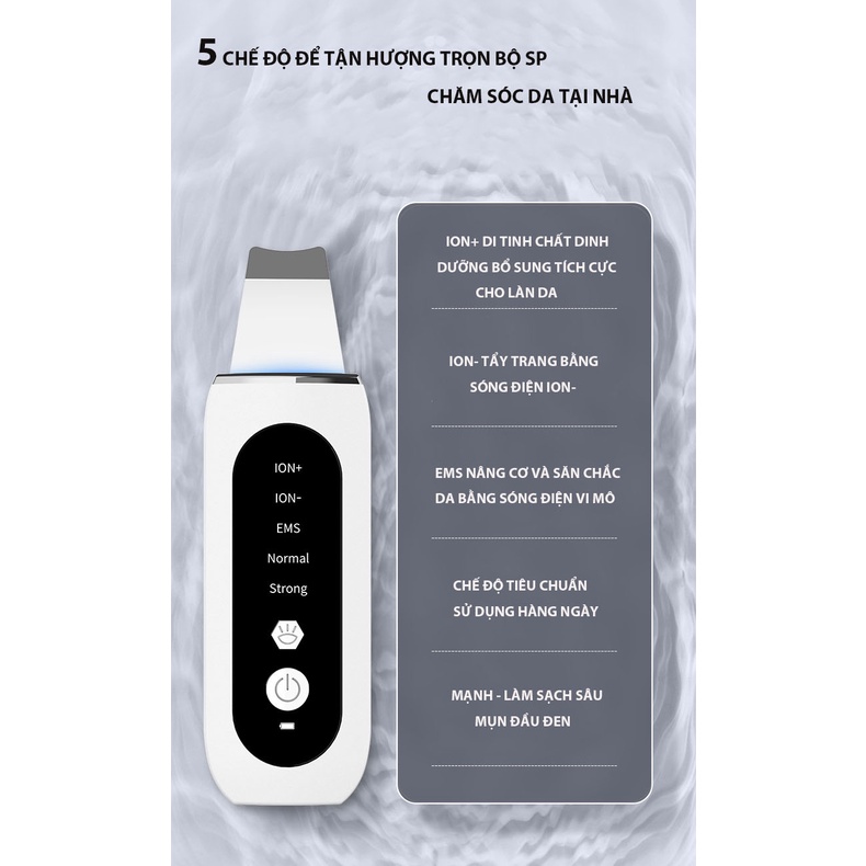 Máy Cà Da Ultrasonic Điên Di Tinh Chất Làm Sạch Sâu Da Mặt Lấy Đi Da Chết Bụi Bẩn Mụn Ẩn