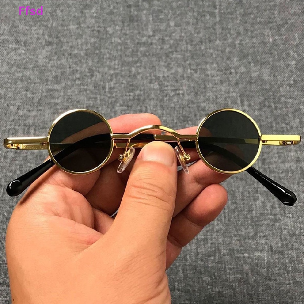 Kính Mát Gọng Tròn Nhỏ Bằng Kim Loại Phong Cách Punk Cổ Điển Thời Trang