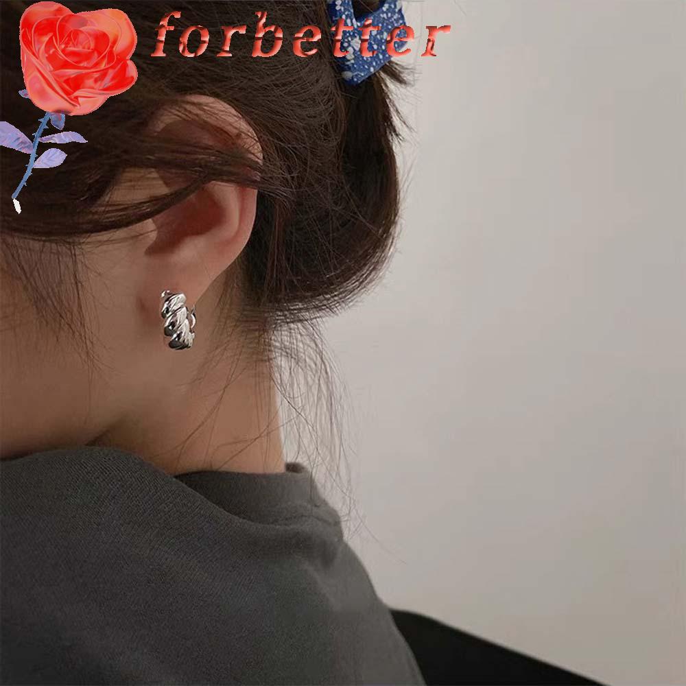 Khuyên Tai Dạng Xoắn Bằng Kim Loại Phong Cách Cổ Điển Đơn Giản Thời Trang Cho Nữ