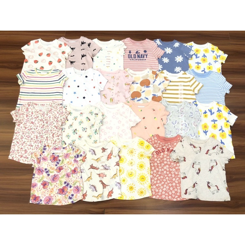 Áo thun bé gái xuất dư OLDNAVY áo cộc tay cotton mềm