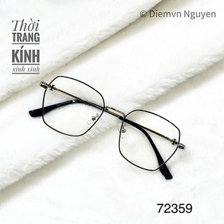 Gọng kính cận thời trang nam nữ 72359_Gọng cận kim loại mảnh, chất nhẹ _Dáng đa giác vuông nhỏ