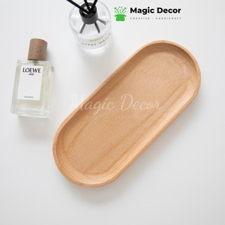 Khay gỗ decor, khay đựng đồ ăn hình Oval trang trí phụ kiện chụp ảnh đồ ăn hình oval cực đẹp