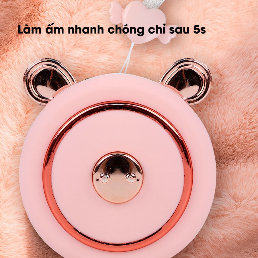 Máy sưởi mini cầm tay có sạc dự phòng kiêm gương soi nhỏ gọn bỏ túi đa năng thông minh