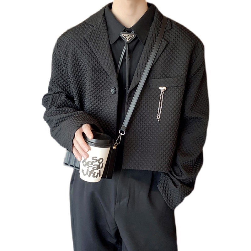 Áo Khoác Suit Ngắn Nhẹ Phong Cách Hàn Quốc Thời Trang Mùa Thu Cao Cấp Cho Nam Giới