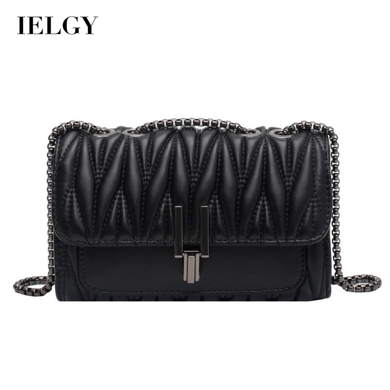 Túi Đeo Chéo Dây Xích Hình Thoi Màu Đen Thời Trang Cho Nữ