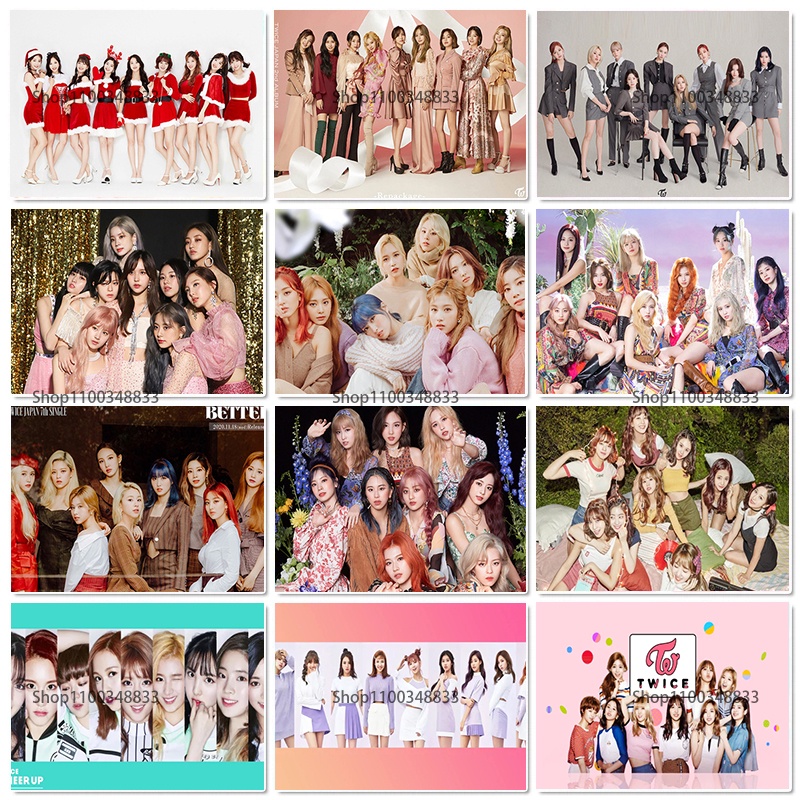 Tranh Vải Bạt Treo Tường In Hình Nhóm Nhạc Kpop TWICE HD Trang Trí Nhà Cửa / Phòng Ngủ