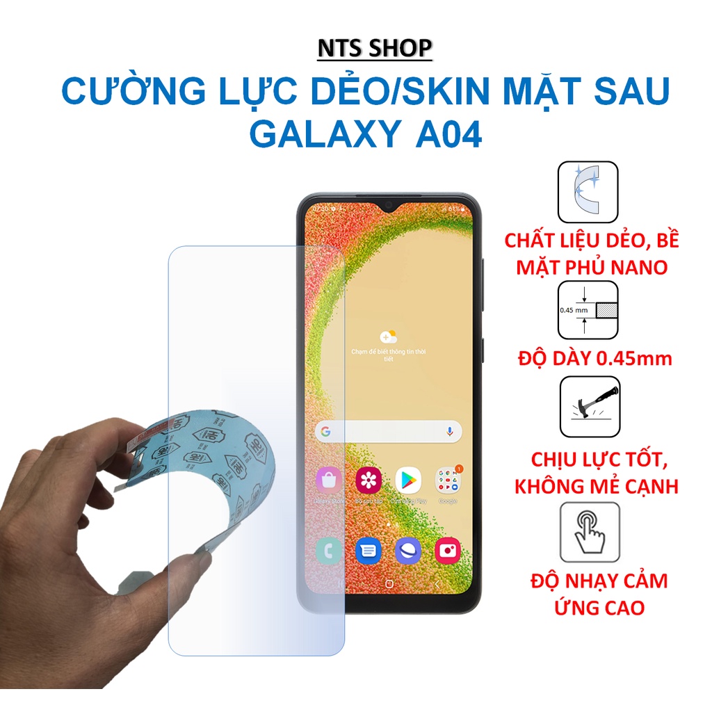 Cường lực dẻo màn hình/ PPF/ Skin bảo vệ mặt sau Samsung Galaxy A04