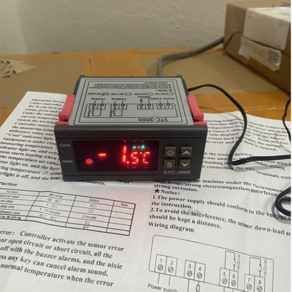 Bộ điều khiển nhiệt độ kèm can nhiệt STC-3000, đồng hồ nhiệt dải đo từ -40 đến 90 hàng chất lượng cao