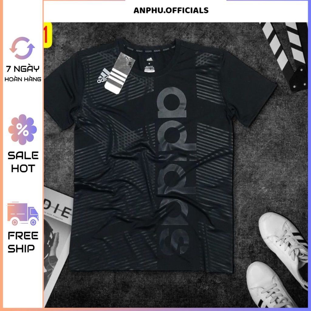 AP22 Áo thun lạnh nam thể thao nam cổ tròn cộc tay co giãn thông hơi thoáng mát