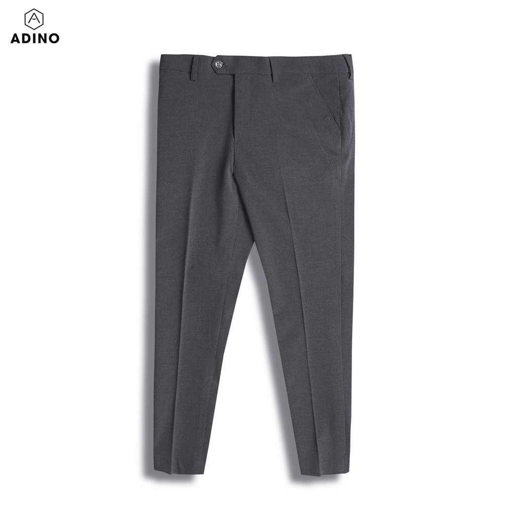 Quần tây nam màu ghi đậm vải rayon polyester dày không bai không xù co giãn dáng công sở ống đứng hơi côn