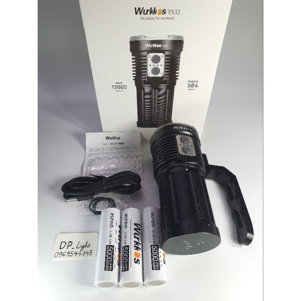 Đèn pin siêu sáng Wurkkos Ts32, 13000lm 584m, 12*lh351d x1sft40, Ipx8, Type C