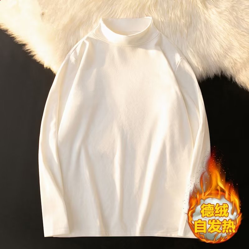 Áo Thun Tay Dài Cổ Tròn Màu Trơn Thời Trang Mùa Thu Phong Cách Hàn Quốc Cho Nam Size M-5XL