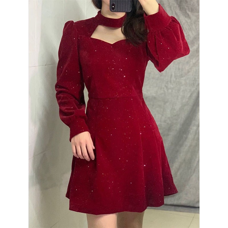 Váy giáng sinh noel - Váy nhung tay bầm khoét ngực siểu xinh cho các nàng đi chơi min_shop_1512