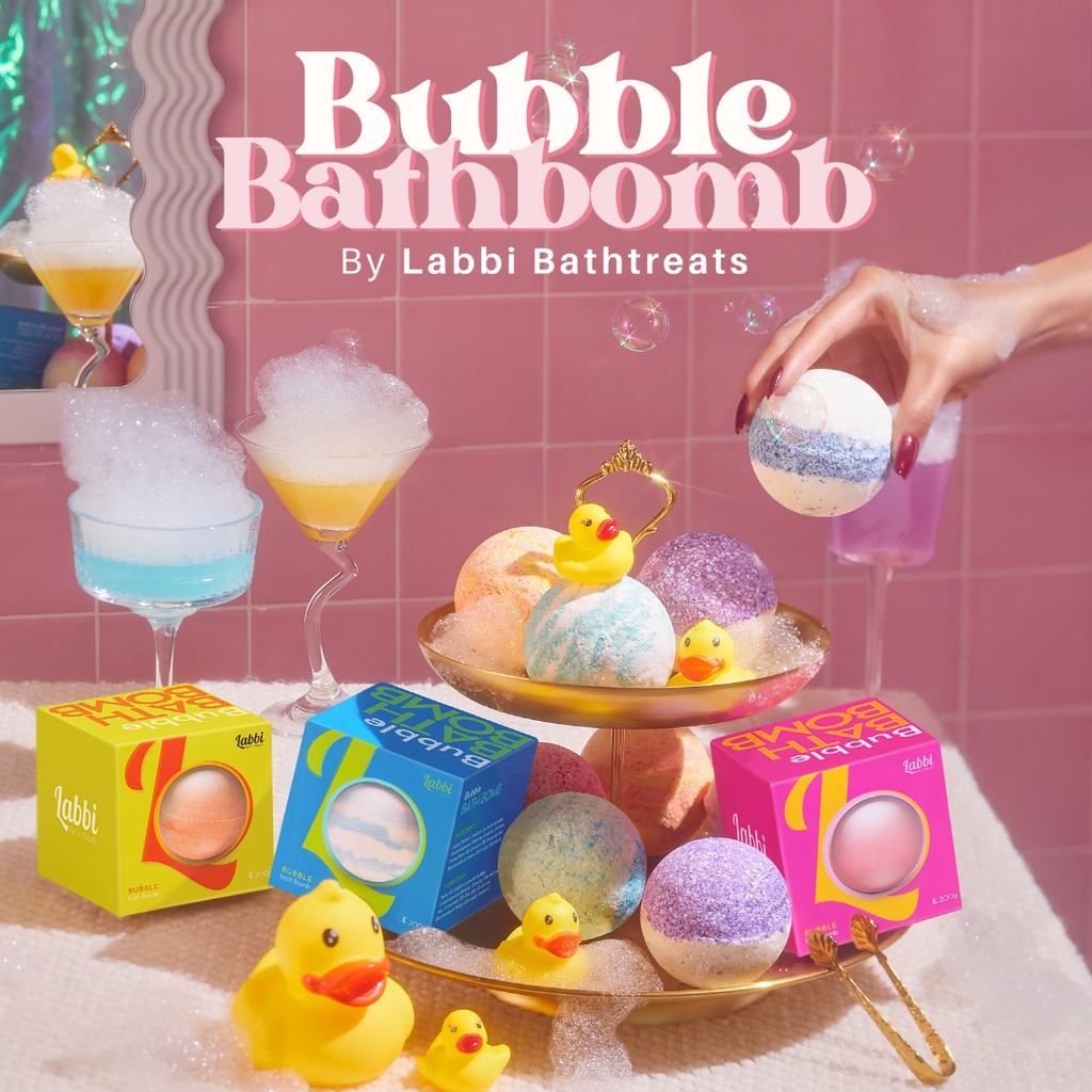 Bom tắm tạo bọt ROSE WOOD [Labbi] Bubble Bath bomb/ Viên tạo bọt bồn tắm