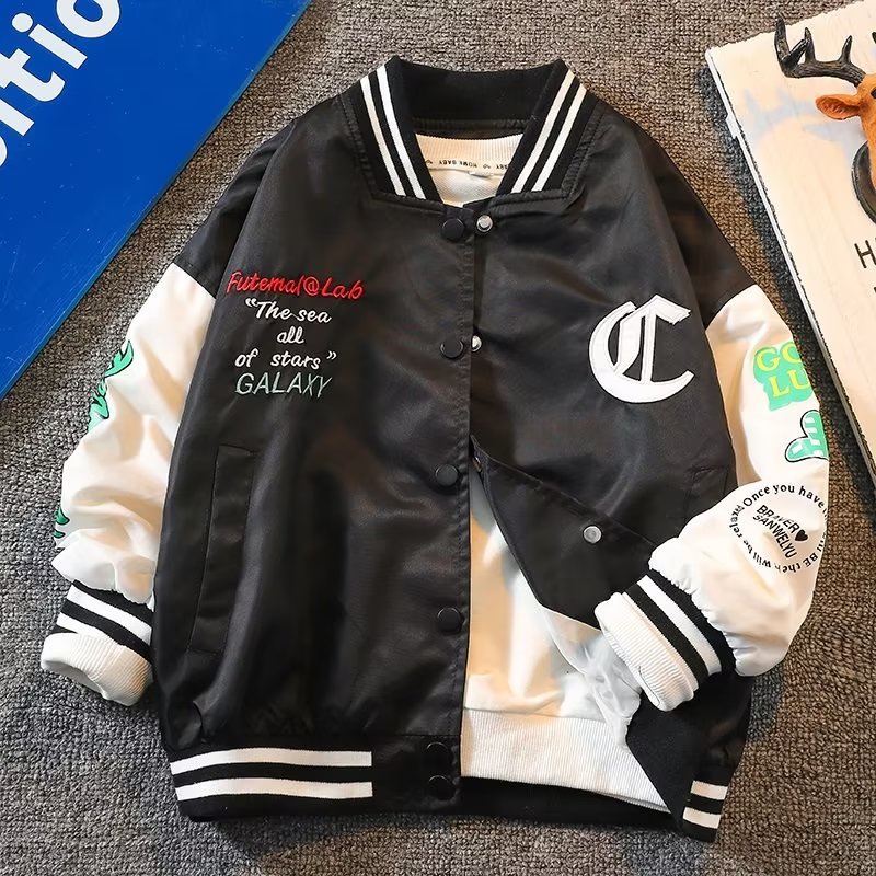 Áo Khoác Bóng Chày Thêu Họa Tiết Phong Cách Cổ Điển Thời Trang Xuân Thu Mới 2022 Cho Bé Trai