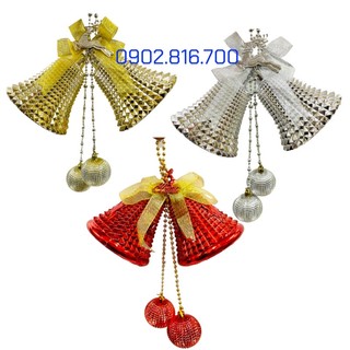 Chuông vàng gai khía treo cửa trang trí Decor cây thông noel ngày lễ giáng sinh