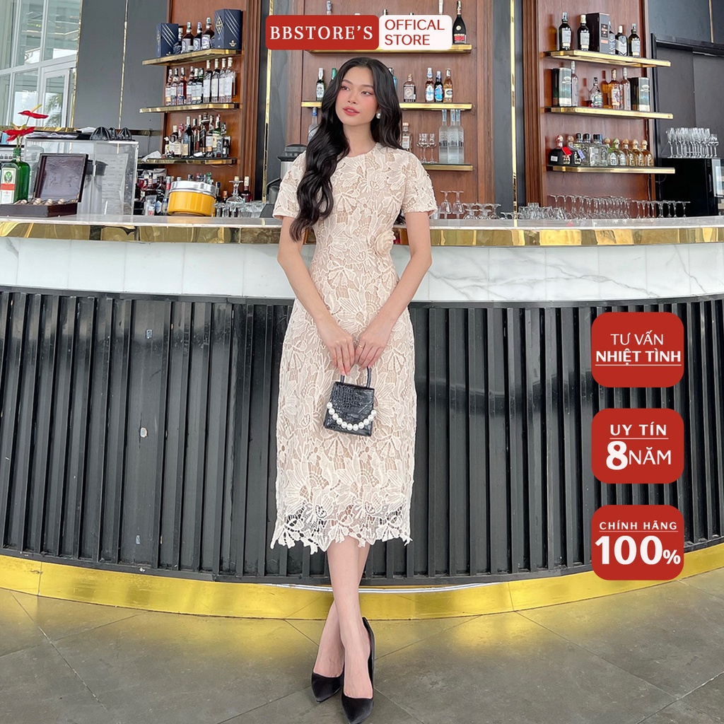 BBSTORE'S Đầm Body Ren Hoa Dự Tiệc Sang Trọng ( Không kem tag hoa ) -D1402