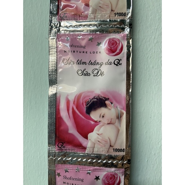 Combo 1000 gói  Sữa tắm hương hoa hồng Q2 dùng trong nhà nghỉ, khách sạn