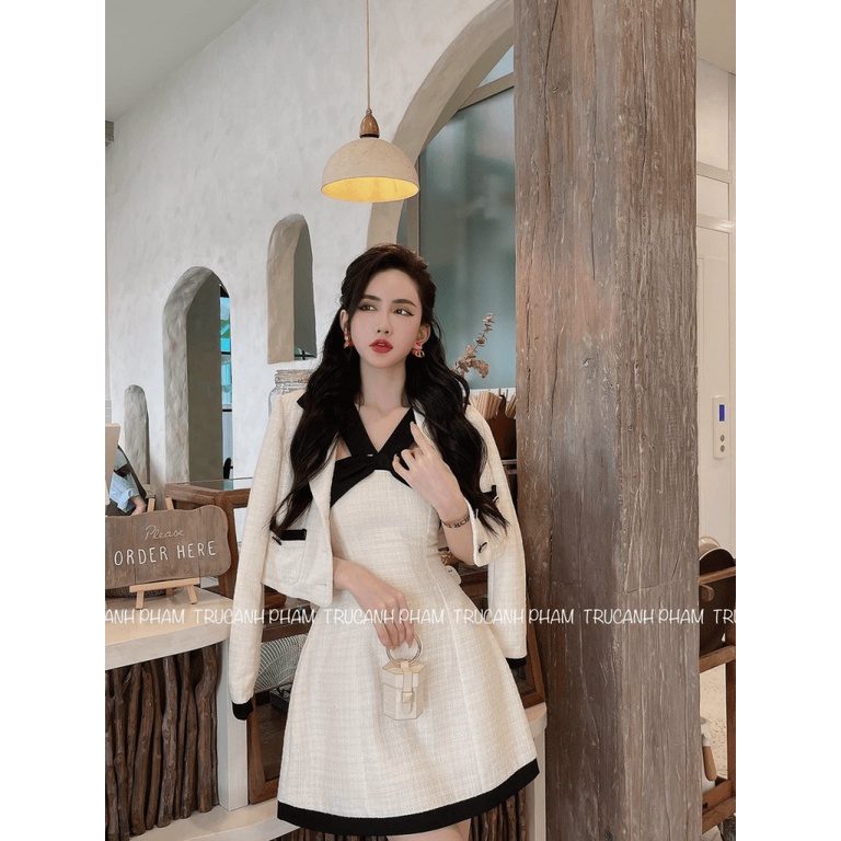 (MẪU MỚI) SÉT ĐẦM PHỐI ÁO KHOÁC DỰ TIỆC ĐI CHƠI SANG CHẢNH LỄ LẠT THẢ GA UP VALENTINA