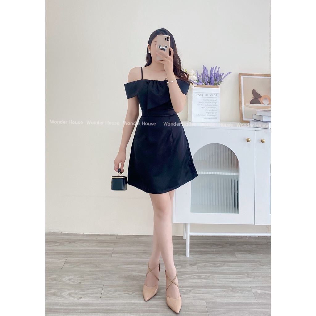 Wonderhouse Deli Dress Đầm trễ vai tùng xếp ly chất vải dày dặn dự tiệc, dạo phố nữ tính