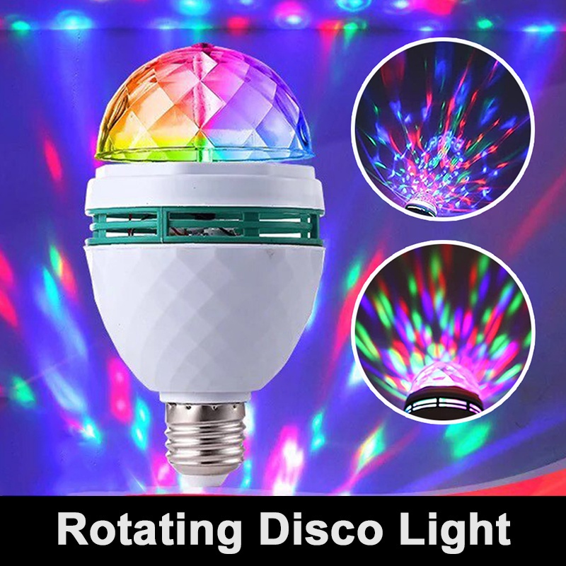 Bóng đèn xoay màu E27, RGB thay đổi màu Đảng Bóng đèn LED bóng đèn LED màu đèn LED Bóng đèn đa pha lê Đèn sân khấu cho vũ trường, quán bar câu lạc bộ tiệc sinh nhật cho các bữa tiệc trong nhà & ngoài trời, nhiếp ảnh