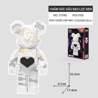 Oversized 33cm mô hình lắp ráp gấu bearbrich tình yêu loạt hạt nhỏ khối - ảnh sản phẩm 7