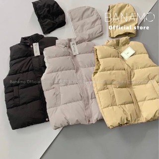 Áo khoác gile áo phao gile nữ có mũ from rộng thời trang chunshop