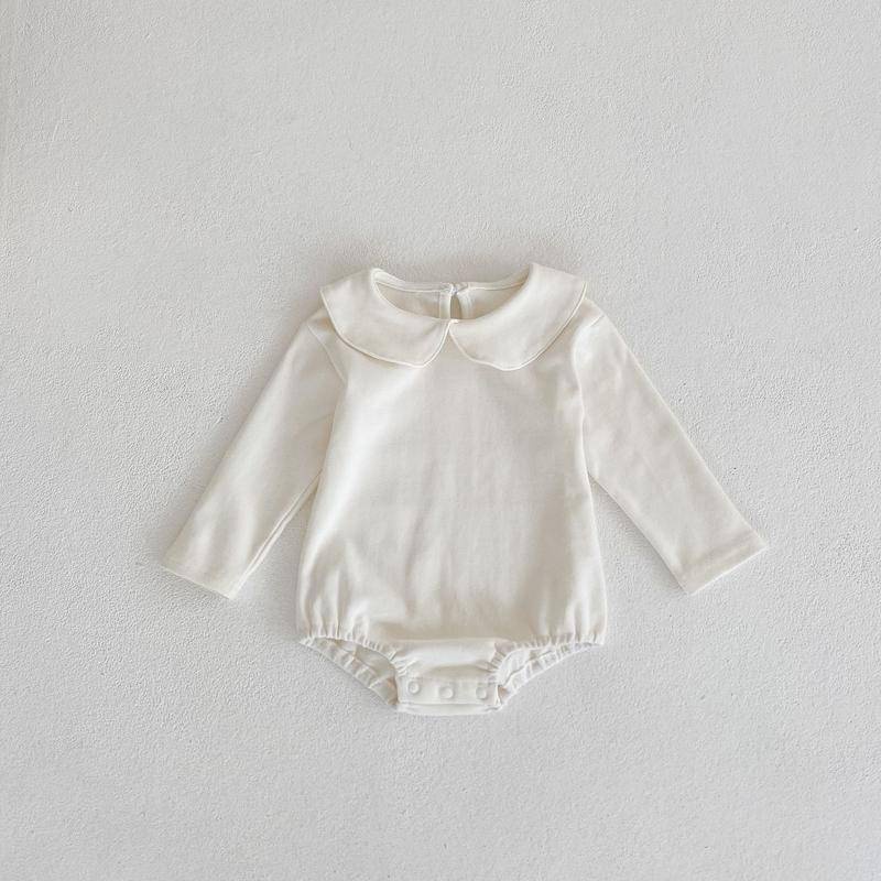 Bộ Áo Liền Quần Tay Dài Cổ Búp Bê Dễ Thương Cho Bé