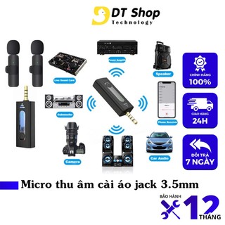 Micro thu âm cài áo không dây K35, Mic thu âm cho máy ảnh, điện thoại, thu phát qua loa