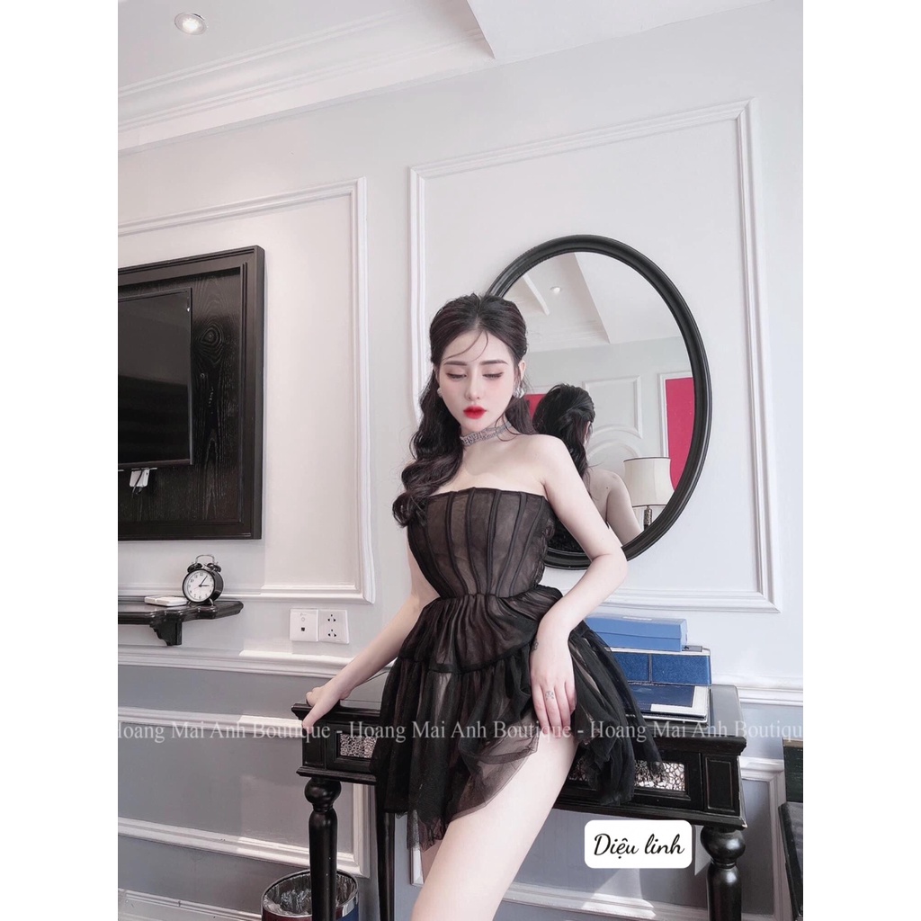 Váy ren cúp ngực corset sang chảnh Ảnh thật số 2,3