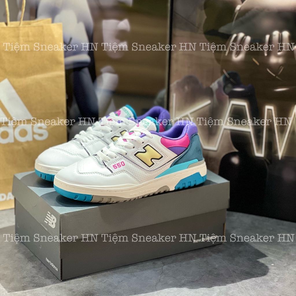Giày Newbalnce 550 Real Pink Relesse Infoo, NB Nhiều Màu Tặng Tất