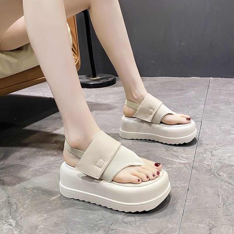 Giày Sandal Đế Xuồng Dày Phong Cách Bohemian Thời Trang Đi Biển Mùa Hè