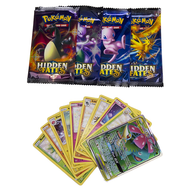 54 Thẻ Bài Pokemon Vàng Tiếng Anh GX Cho Bé